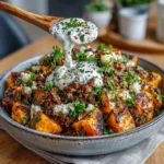 beef cottage cheese bowl recipe with sweet potatoes