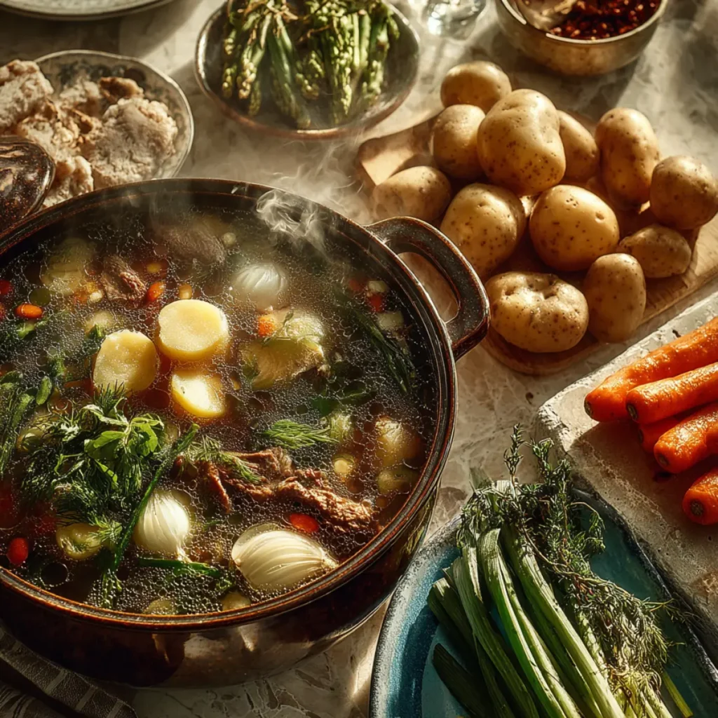 Cheap retro soups served in rustic bowls