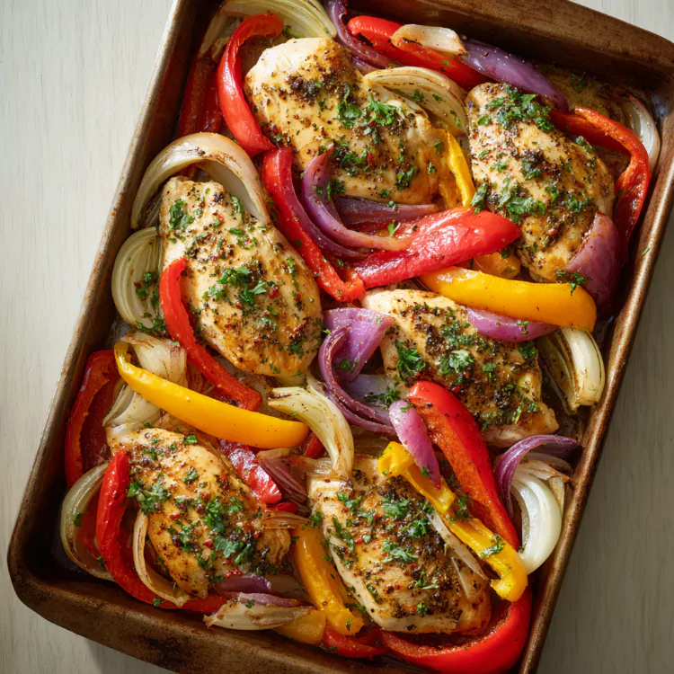 Chicken and veggie sheet pan meal prep