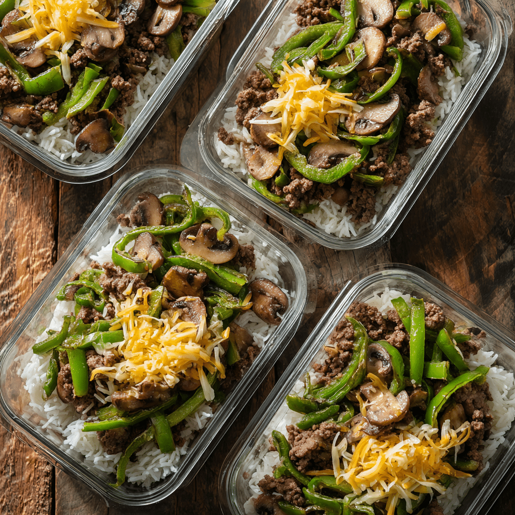  easy ground beef meal prep recipes Philly cheesesteak