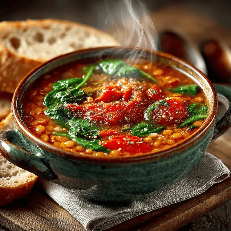 Lentil and spinach soup meal prep
