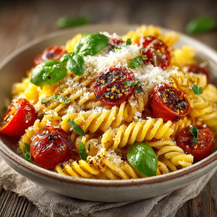 One pot pasta with tomatoes and basil meal prep