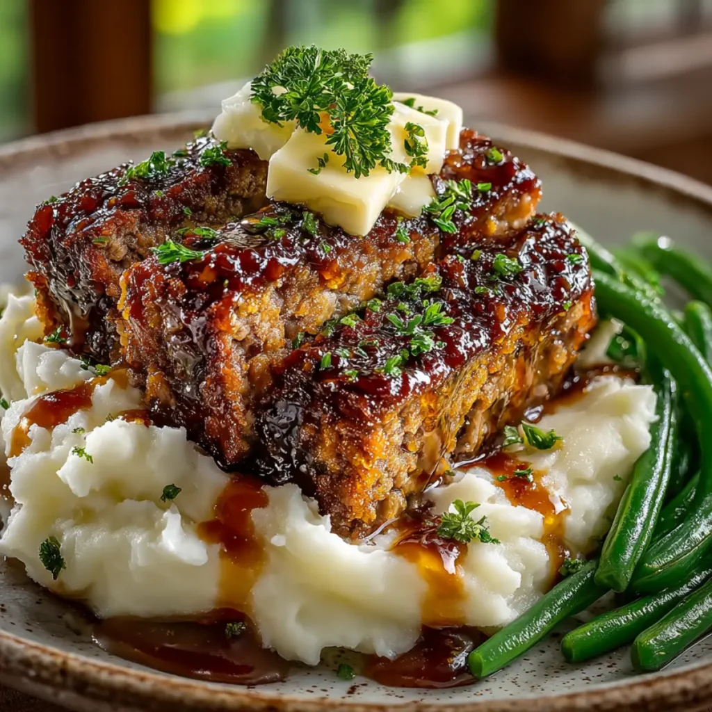 serving classic meatloaf recipe with zesty glaze